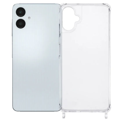 For Samsung Galaxy A06 Case PC+TPU 1.5mm Clear Phone Cover with Lanyard Holes