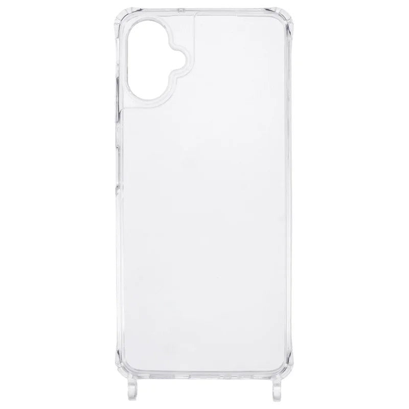 For Samsung Galaxy A06 Case PC+TPU 1.5mm Clear Phone Cover with Lanyard Holes