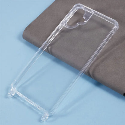 For Samsung Galaxy A06 Case PC+TPU 1.5mm Clear Phone Cover with Lanyard Holes