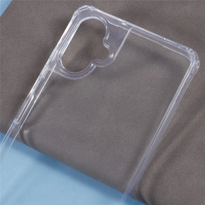 For Samsung Galaxy A06 Case PC+TPU 1.5mm Clear Phone Cover with Lanyard Holes
