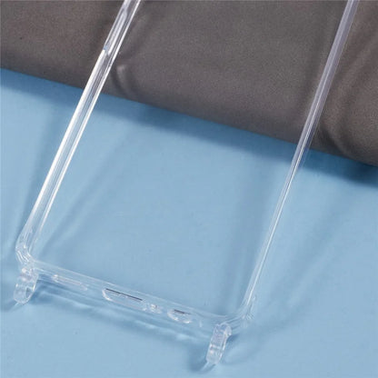 For Samsung Galaxy A06 Case PC+TPU 1.5mm Clear Phone Cover with Lanyard Holes