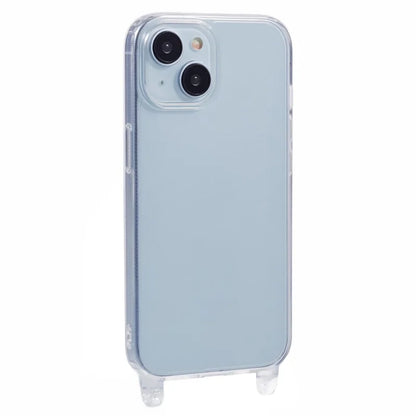 For iPhone 15 Case TPU 1.8mm Clear Phone Cover with Lanyard Holes