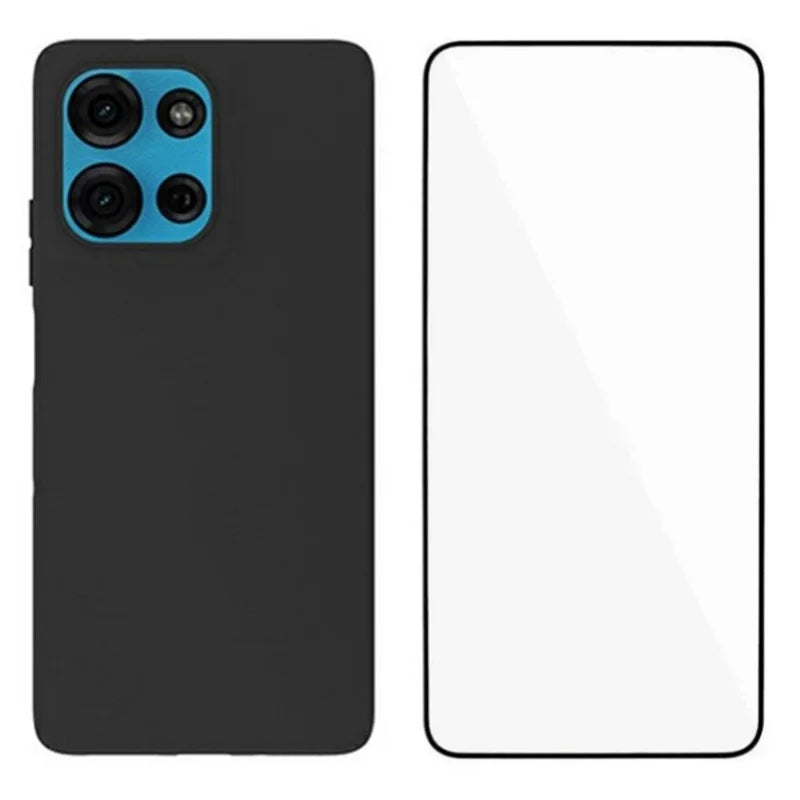 WANLONFENG MS Series for Motorola Moto G75 5G TPU Case Matte Cover with Screen Film (Big Lens Hole)