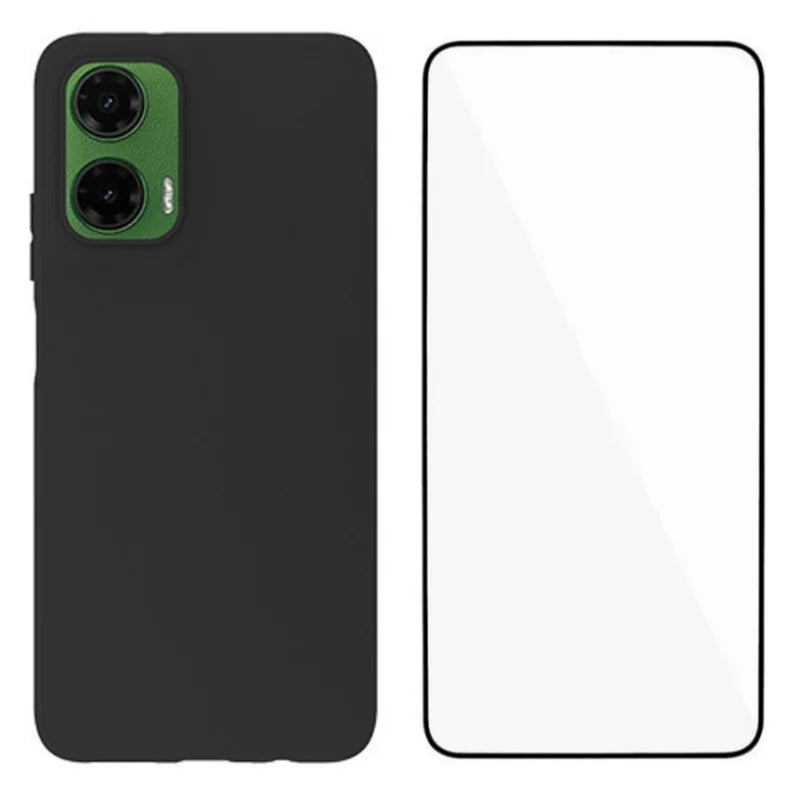 WANLONFENG MS Series for Motorola Moto G35 5G TPU Case Matte Cover with Screen Film (Big Lens Hole)