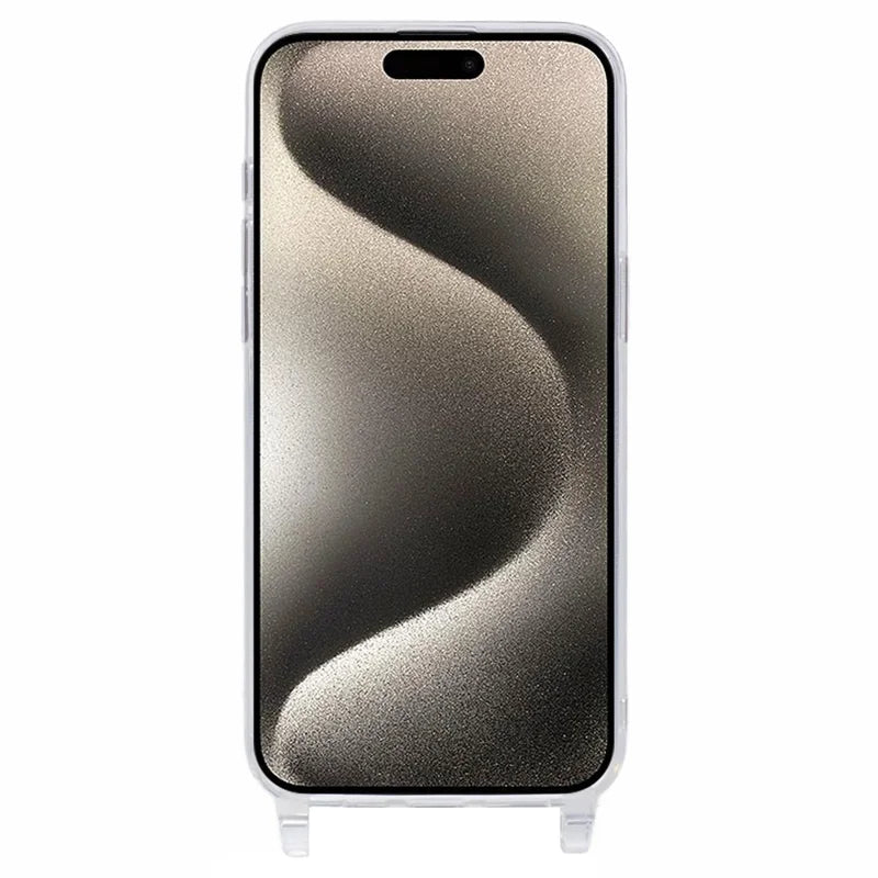 For iPhone 14 Case TPU 1.8mm Clear Phone Cover with Lanyard Holes