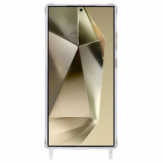 For Samsung Galaxy S23 Ultra Case PC+TPU 1.5mm Clear Phone Cover with Lanyard Holes