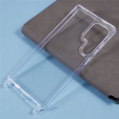 For Samsung Galaxy S23 Ultra Case PC+TPU 1.5mm Clear Phone Cover with Lanyard Holes