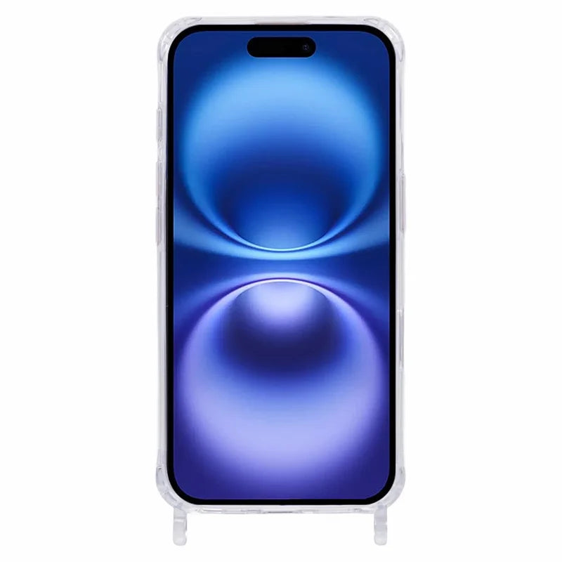 For iPhone 16 Plus Case Compatible with MagSafe TPU+PC 1.5mm Clear Phone Cover with Lanyard Holes