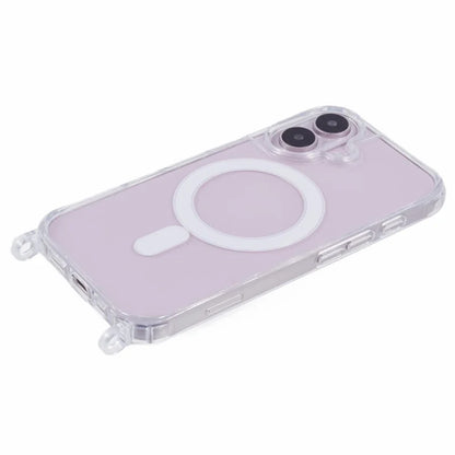 For iPhone 16 Plus Case Compatible with MagSafe TPU+PC 1.5mm Clear Phone Cover with Lanyard Holes