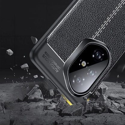 For Honor 300 Pro Case Litchi Texture TPU Flexible Phone Cover, Black