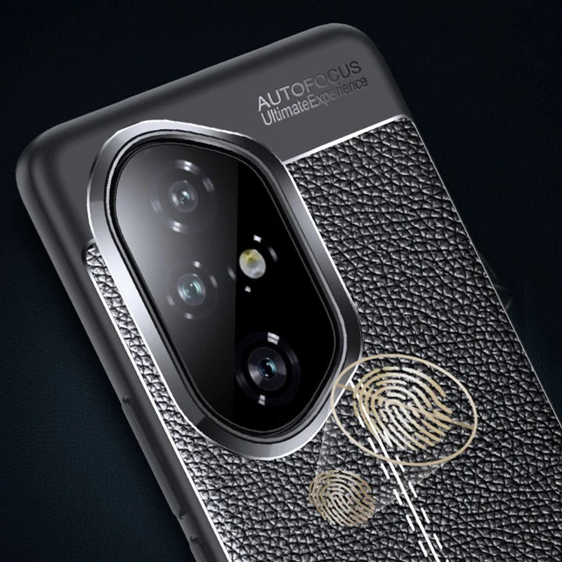 For Honor 300 Pro Case Litchi Texture TPU Flexible Phone Cover, Black