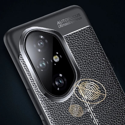 For Honor 300 Pro Case Litchi Texture TPU Flexible Phone Cover, Black