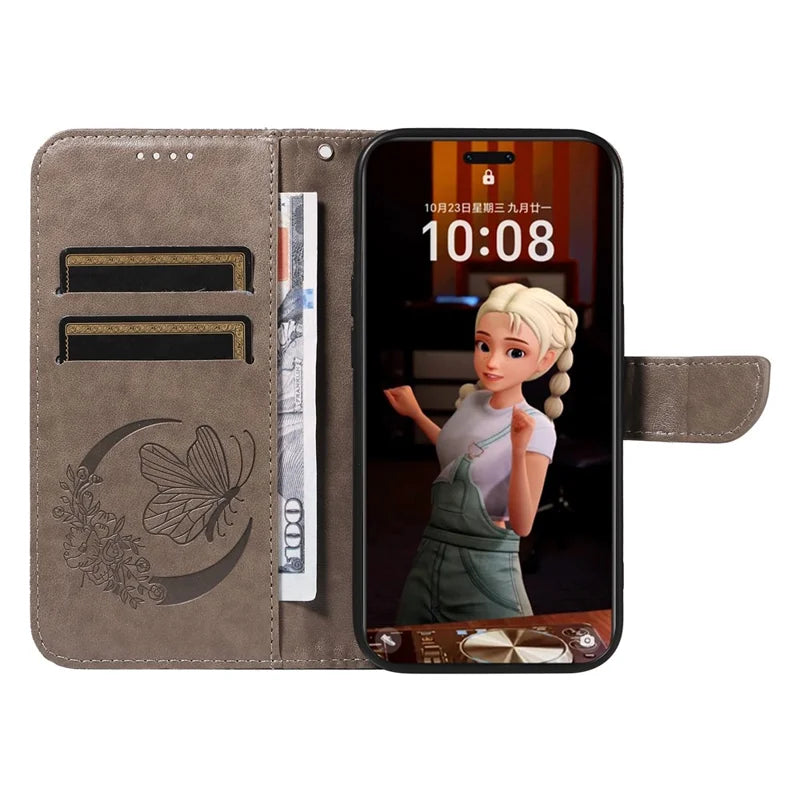 For Honor Magic7 Pro 5G Case Butterfly Pattern PU Leather Folio Flip Phone Cover