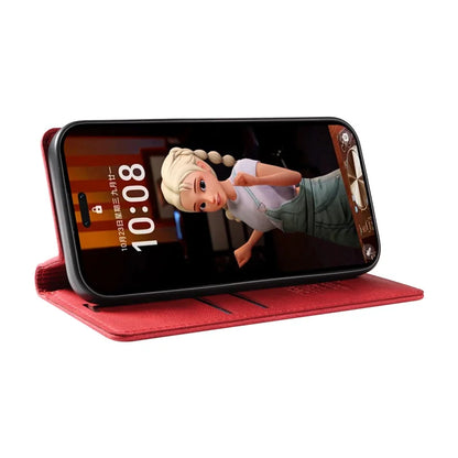 For Honor Magic7 Pro 5G Leather Cover YIKATU YK-004 Skin-Touch Wallet Phone Cases -  Red