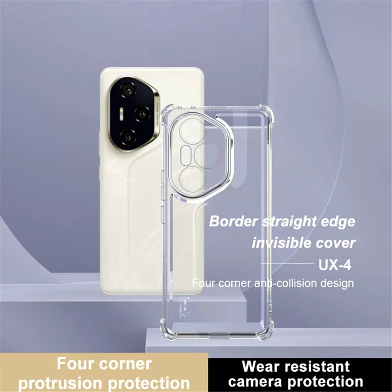 IMAK UX-4 Series For Honor 300 Pro Case Straight Frame Four Corner Shockproof Clear TPU Cover