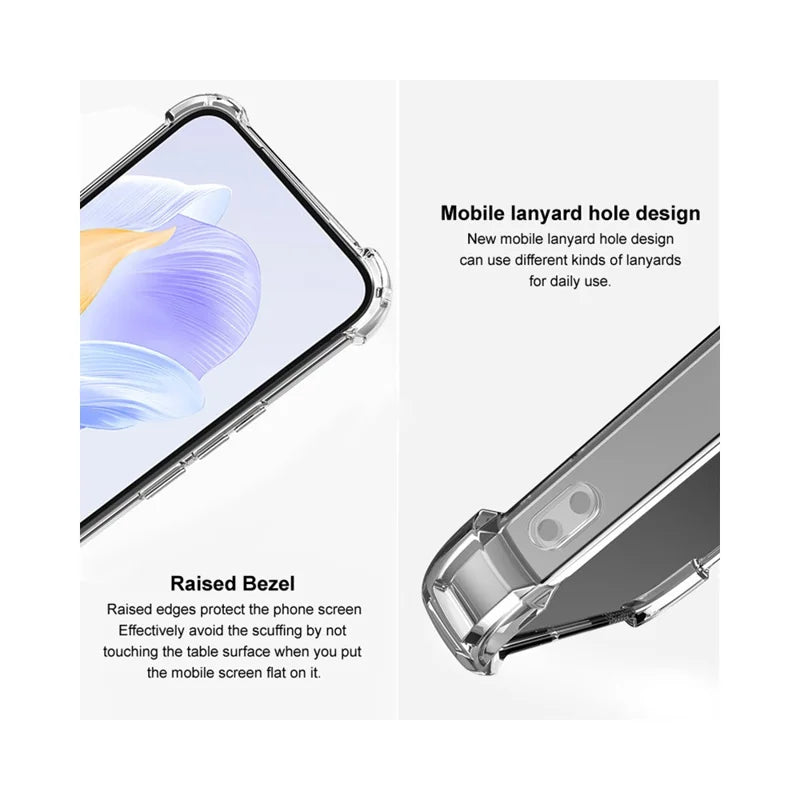 IMAK UX-4 Series For Honor 300 Pro Case Straight Frame Four Corner Shockproof Clear TPU Cover