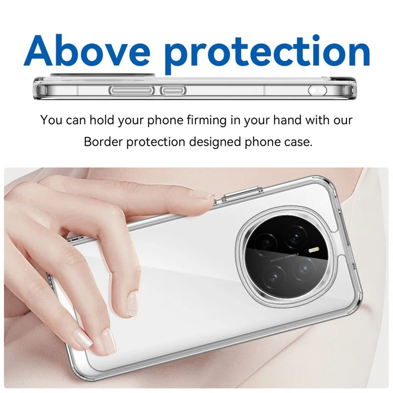 WANLONFENG MF Series for Honor Magic7 5G Case TPU Acrylic Clear Phone Cover with Tempered Glass Film