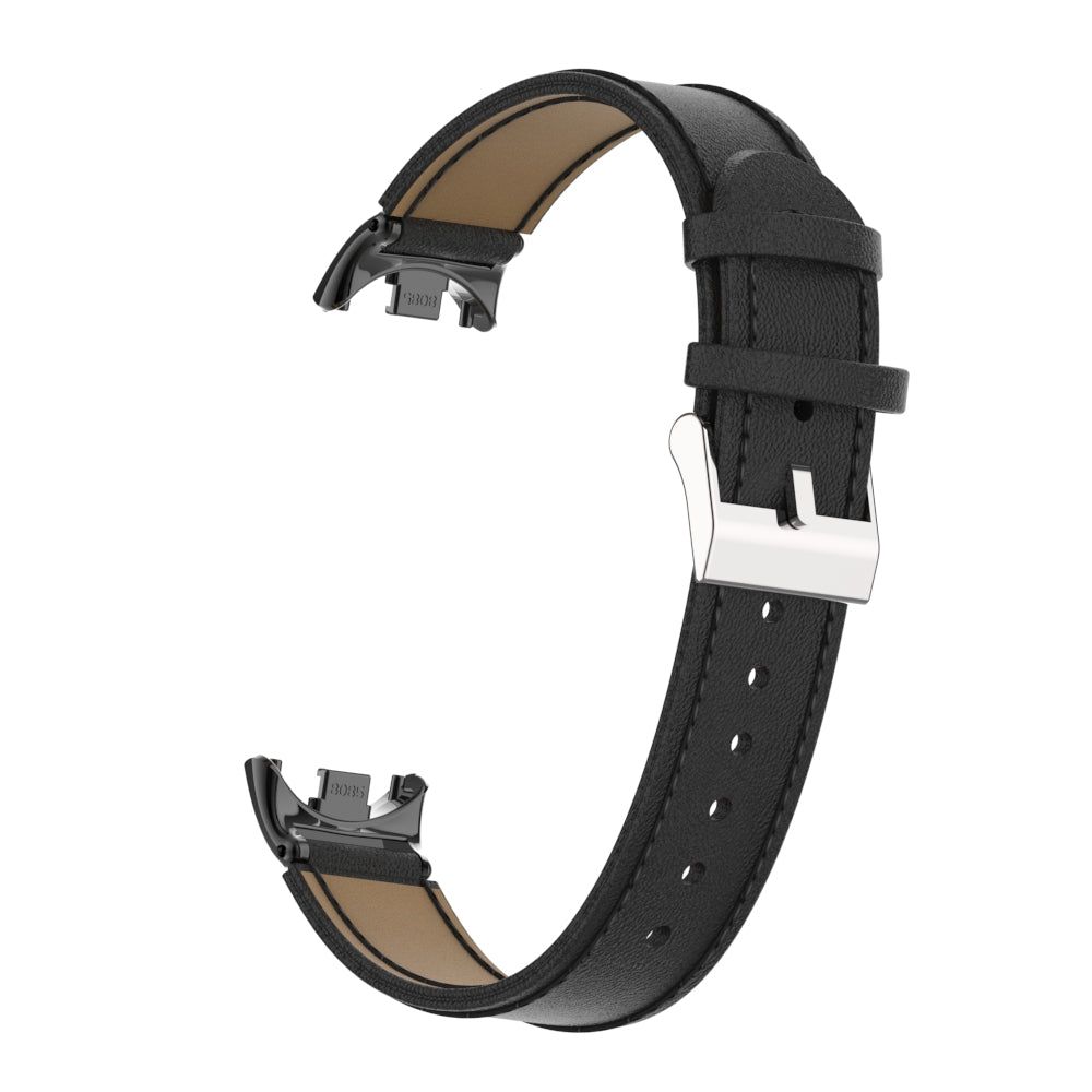 For Xiaomi Smart Band 8 Watch Strap Stitching Microfiber Leather Watch Band Bracelet with Connector