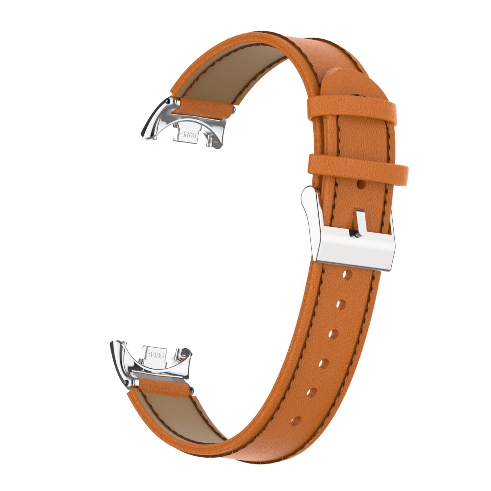 For Xiaomi Smart Band 8 Watch Strap Stitching Microfiber Leather Watch Band Bracelet with Connector