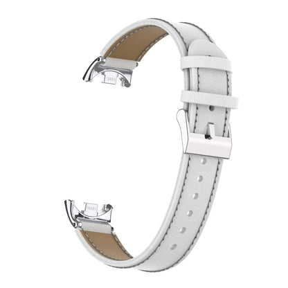 For Xiaomi Smart Band 8 Watch Strap Stitching Microfiber Leather Watch Band Bracelet with Connector
