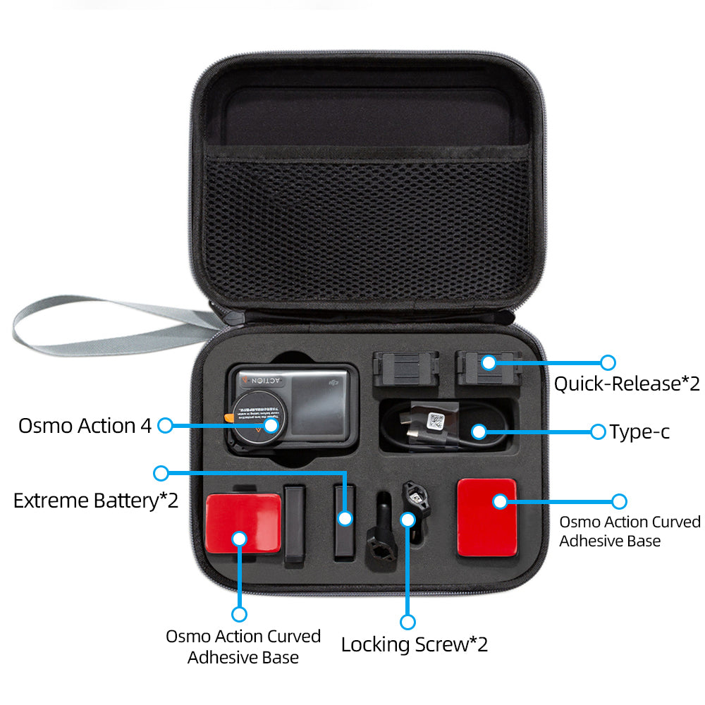 For DJI Action 4  /  3 Portable Sports Camera Storage Bag Shockproof EVA Carrying Case