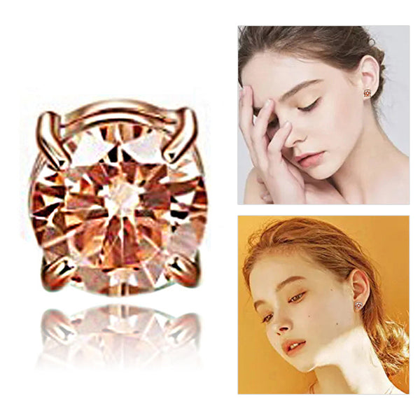 A00899 Non-piercing Magnetic 8mm Women&#39;s Stud Earring Stainless Steel Zircon Stud Eardrop Men&#39;s Earring Jewelry
