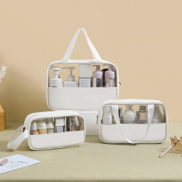 3Pcs Travel Makeup Bags Waterproof Transparent Toiletries Bag Cosmetic Storage Bags
