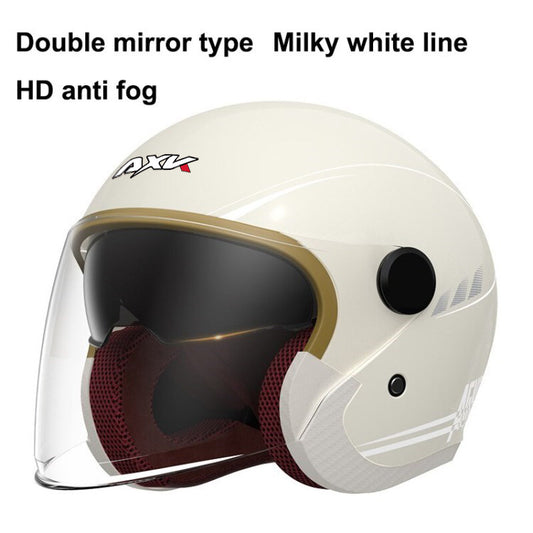 AGVE Safety Helmet Winter Warm Electric Motorcycle Helmet Dual Visor Full Face with Sun Shield for Men Women