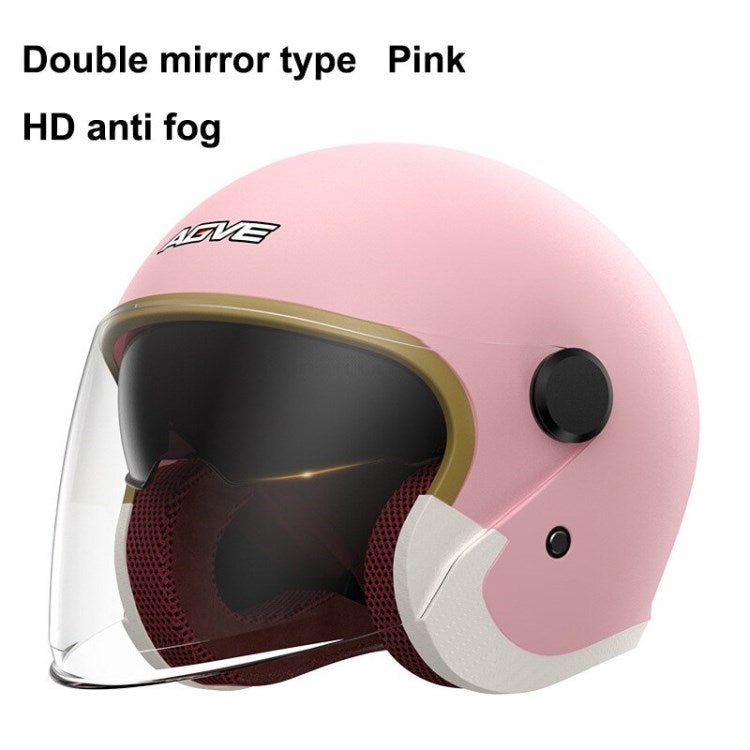 AGVE Safety Helmet Winter Warm Electric Motorcycle Helmet Dual Visor Full Face with Sun Shield for Men Women