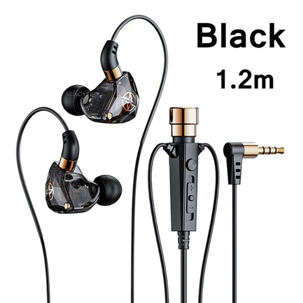 KT-02 Wired Earbuds Noise-Cancelling Earphones with Mic for Music / Calls
