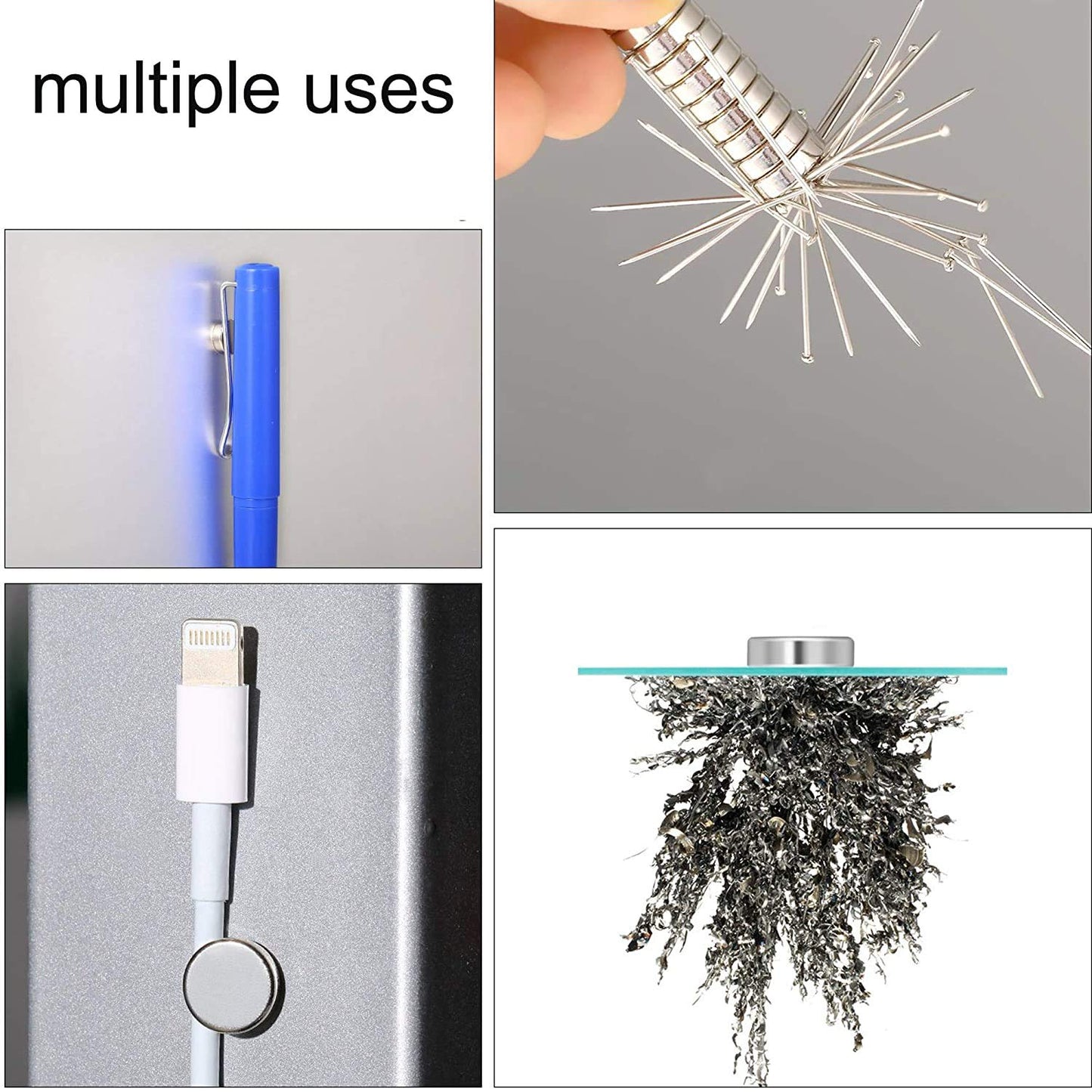 100Pcs / Set 10x2mm Small Round Fridge Magnets Multi-Use NdFeB N25 Magnets Set for Fridge, Whiteboard, Billboard
