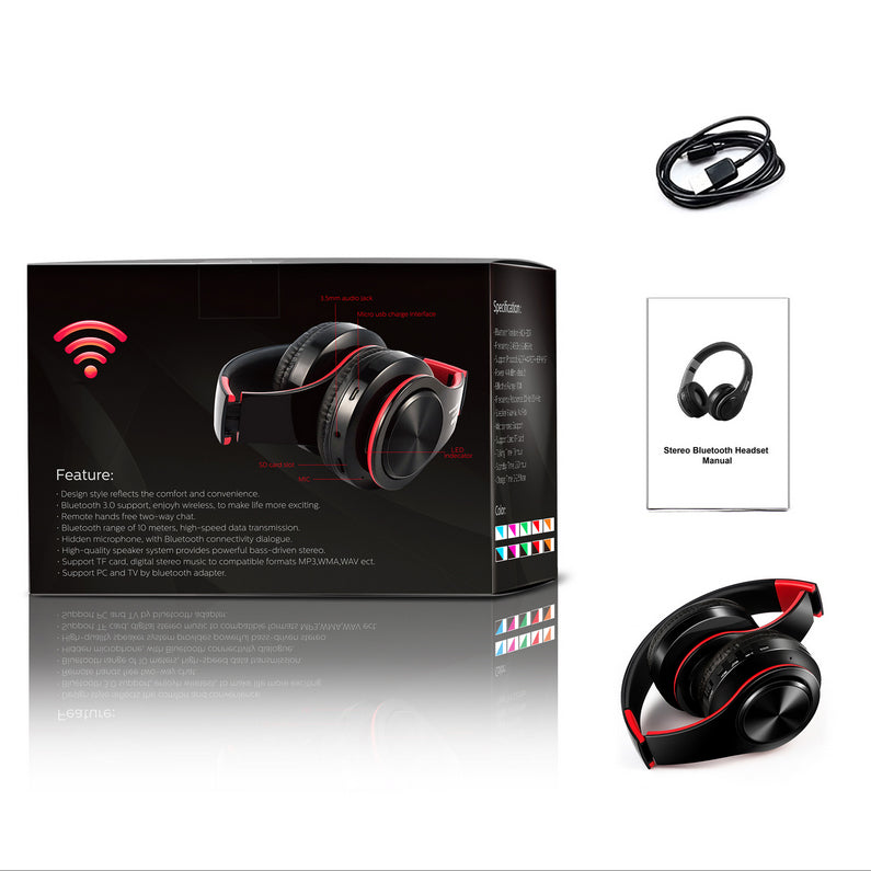 Foldable HIFI Stereo Portable Comfortable Bluetooth Wireless Stereo Headset