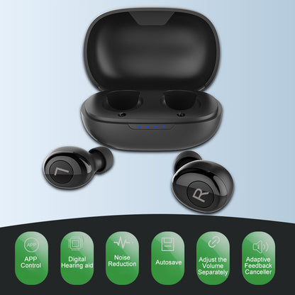 H001 USB Rechargeable Hearing Aid Headset Digital Bluetooth Wireless Hearing Aid Earbuds Sound Amplifier for Elderly Deafness