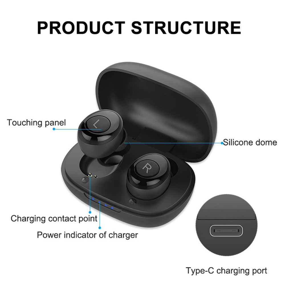 H001 USB Rechargeable Hearing Aid Headset Digital Bluetooth Wireless Hearing Aid Earbuds Sound Amplifier for Elderly Deafness