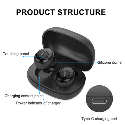 H001 USB Rechargeable Hearing Aid Headset Digital Bluetooth Wireless Hearing Aid Earbuds Sound Amplifier for Elderly Deafness