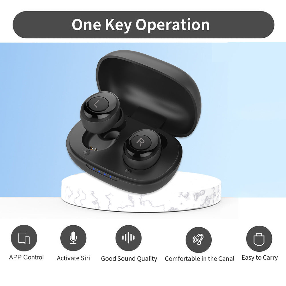 H001 USB Rechargeable Hearing Aid Headset Digital Bluetooth Wireless Hearing Aid Earbuds Sound Amplifier for Elderly Deafness