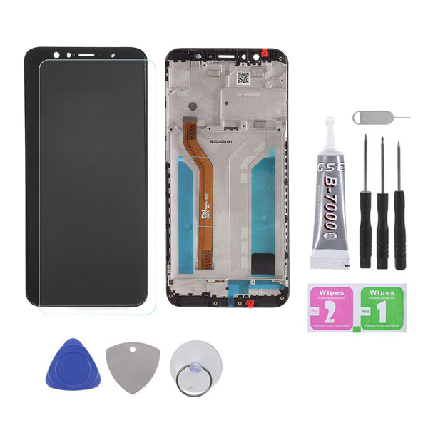 IPARTS EXPERT for Asus Zenfone Max Pro (M1) ZB601KL / ZB602KL Grade B LCD Screen and Digitizer Assembly + Frame Part (without Logo) + Repair Tool Set + Tempered Glass Film