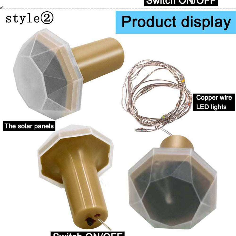 6Pcs/Set Outdoor Waterproof LED Solar Wine Bottle Copper-wire Fairy String Light