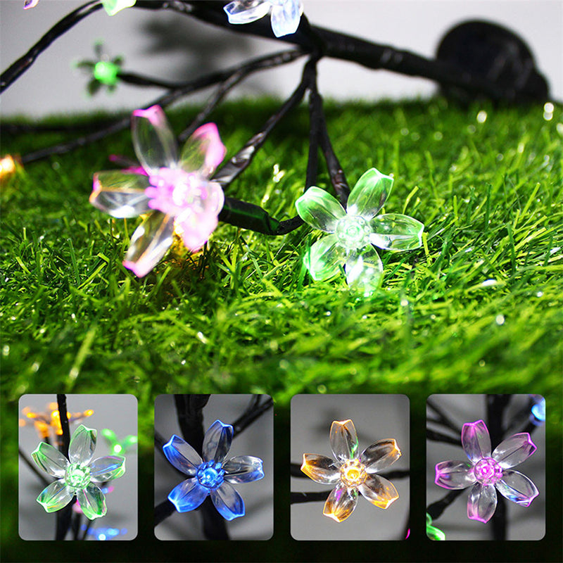 2Pcs Solar Cherry Flower 20-LED Light Outdoor Garden Yard Lawn Landscape Lamp