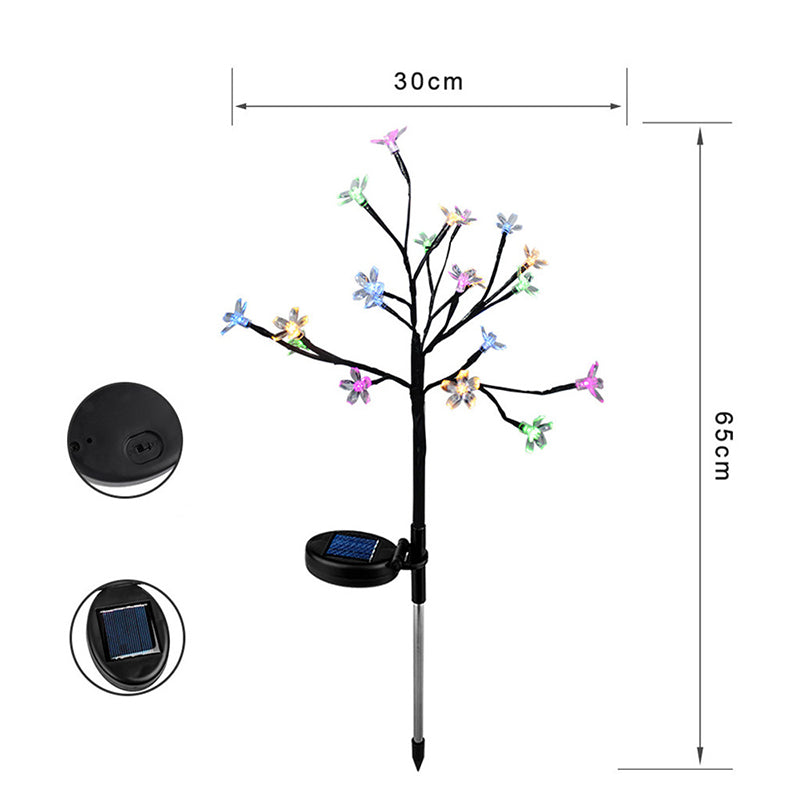 2Pcs Solar Cherry Flower 20-LED Light Outdoor Garden Yard Lawn Landscape Lamp