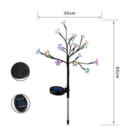 2Pcs Solar Cherry Flower 20-LED Light Outdoor Garden Yard Lawn Landscape Lamp