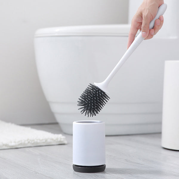 TPR Toilet Brush Head Toilet Cleaner Holder Cleaning Tool Set