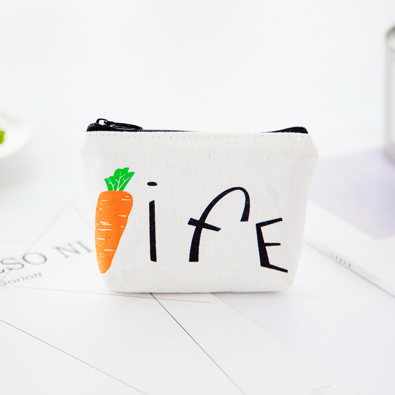 Durable Canvas Wallet Coin Purse Pattern Printing Mini Wallet