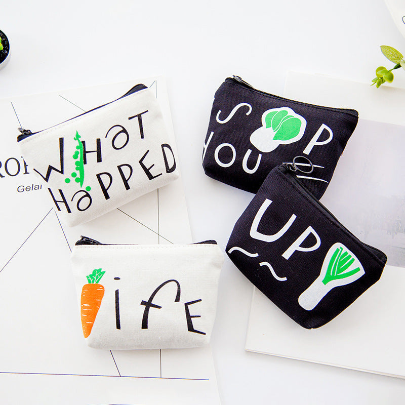 Durable Canvas Wallet Coin Purse Pattern Printing Mini Wallet