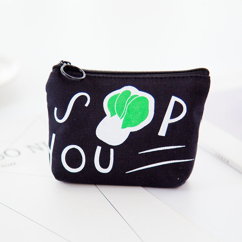 Durable Canvas Wallet Coin Purse Pattern Printing Mini Wallet