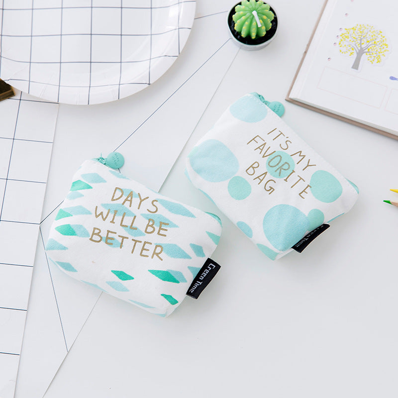 Durable Canvas Wallet Pattern Printing Mini Wallet Coin Purse