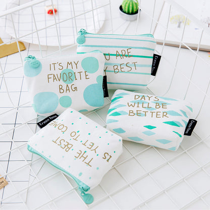 Durable Canvas Wallet Pattern Printing Mini Wallet Coin Purse