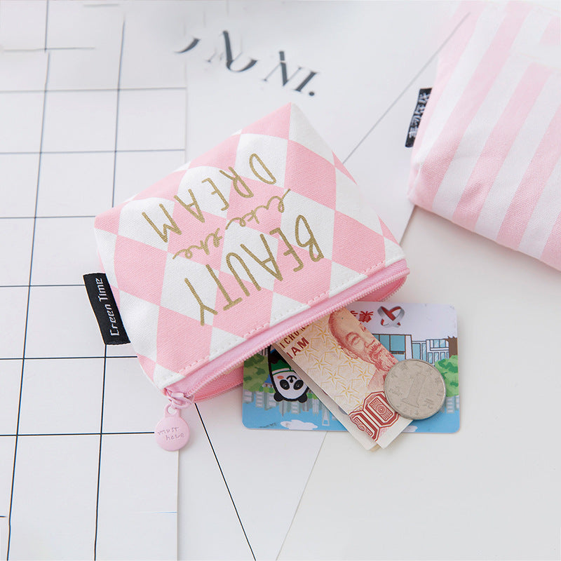 Change Purse, Printed Canvas Change Coin Purse