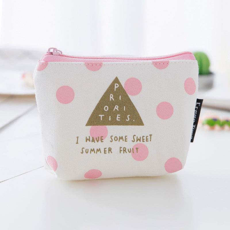 Change Purse, Printed Canvas Change Coin Purse