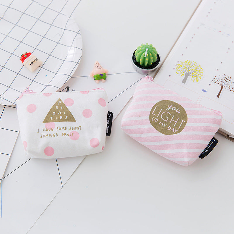 Change Purse, Printed Canvas Change Coin Purse